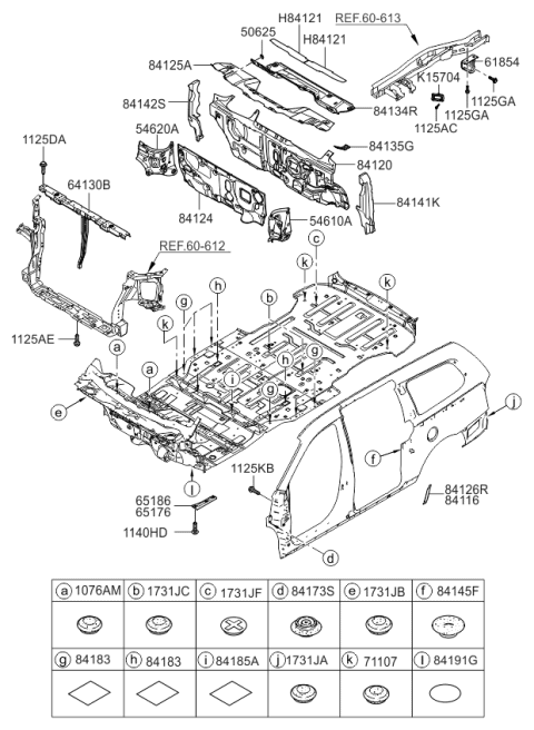 2010 Kia Sedona Bolt Diagram for 1125406181