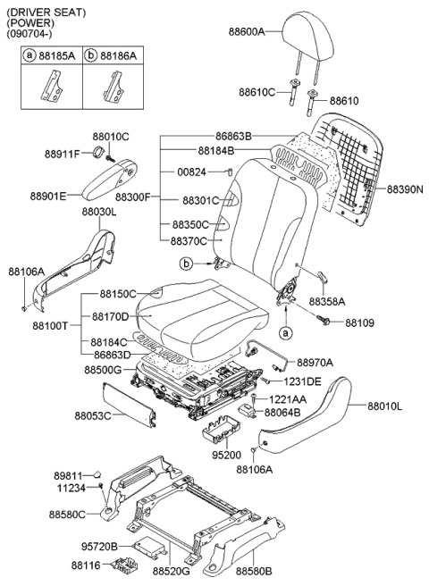 2010 Kia Sedona Seat-Front Diagram 8