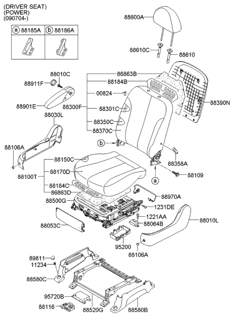 2006 Kia Sedona Produced After NOV.2006 Seat-Front Diagram 8