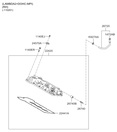 2010 Kia Sedona Rocker Cover Diagram 4