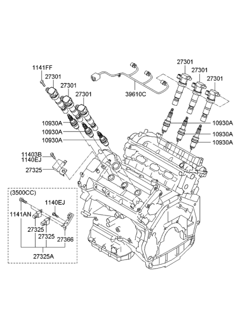 2013 Kia Sedona Spark Plug & Cable Diagram