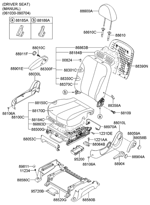 2007 Kia Sedona Cushion Assembly-Front Seat Diagram for 881004D272CS4