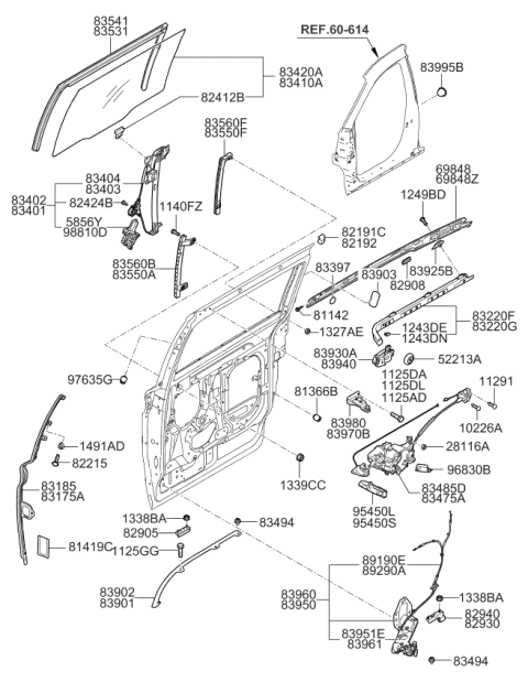 2007 Kia Sedona Bolt-Washer Assembly Diagram for 1125306166B
