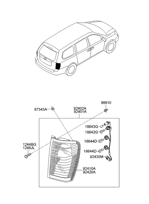 2014 Kia Sedona Rear Combination Lamp Diagram