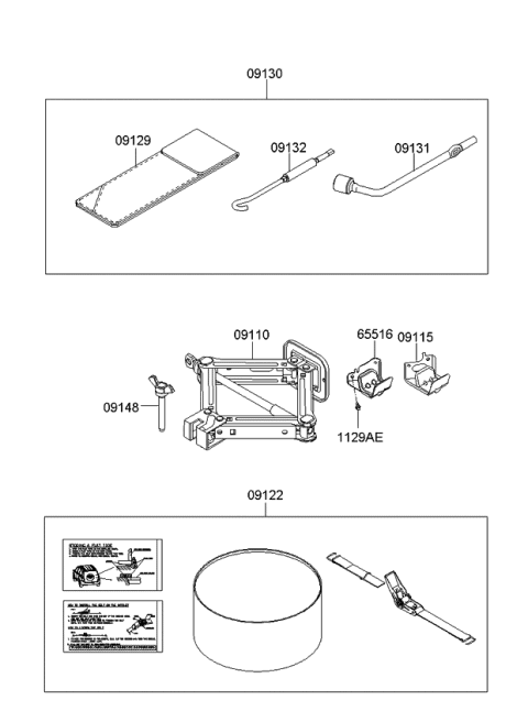 2008 Kia Sedona Case-Tool Diagram for 091493C100