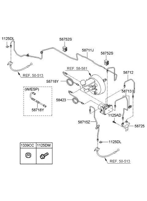 2008 Kia Sedona Brake Fluid Line Diagram