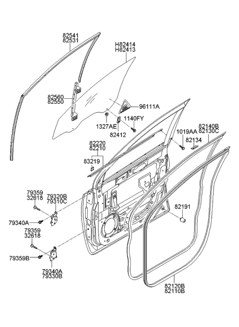 2008 Kia Sedona WEATHERSTRIP Assembly-Front Door Belt Diagram for 822104D000