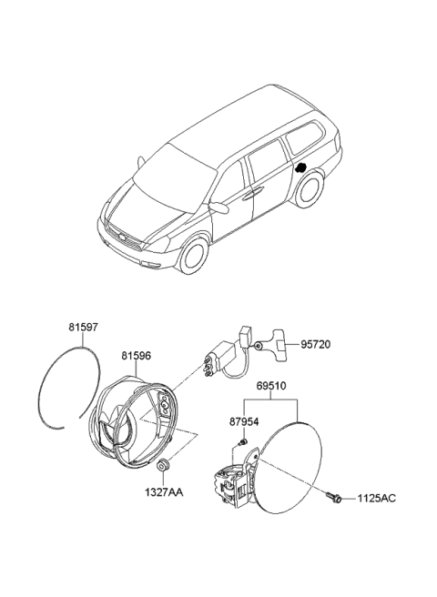 2011 Kia Sedona Trims-Fuel Filler Door Diagram