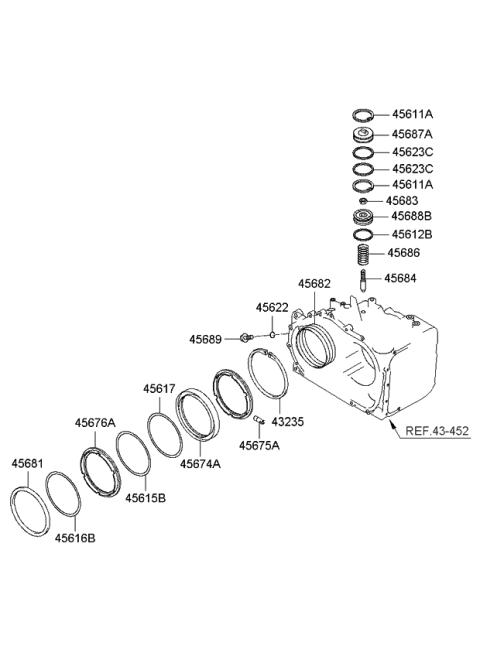 2009 Kia Sedona Ring-Snap Diagram for 456113A500