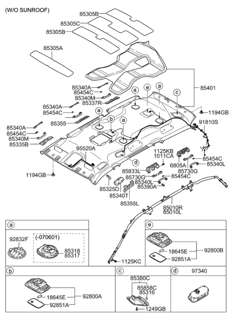 2014 Kia Sedona Bulb Diagram for 1864510009N