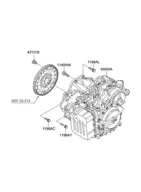 2009 Kia Sedona Transaxle Assy-Auto Diagram 1