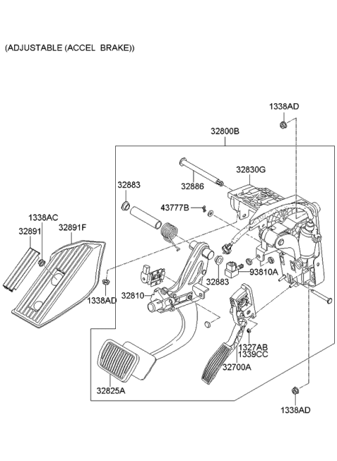 2010 Kia Sedona Pad-Pedal Diagram for 328164D600