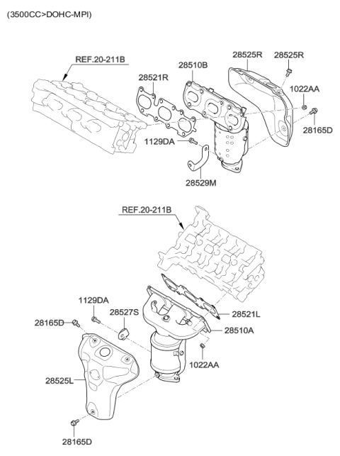 2014 Kia Sedona Protector-Heat LH Diagram for 285253C113