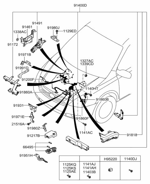 2014 Kia Sedona Wiring Assembly-Control Diagram for 914054D141