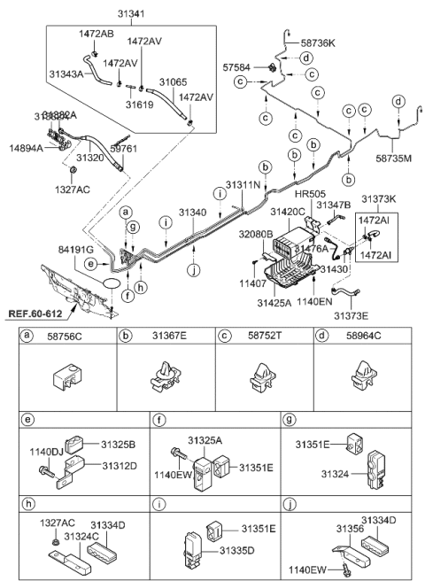 2006 Kia Sedona Clip Diagram for 313764D100