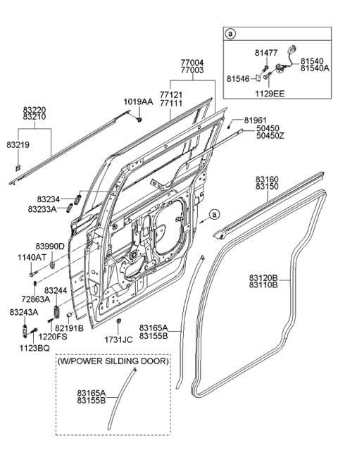 2007 Kia Sedona Panel-Rear Door & Moulding-Rear Door Diagram 1