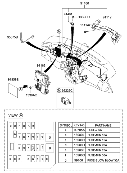 2014 Kia Sedona Wiring Assembly-Main Diagram for 911674D913