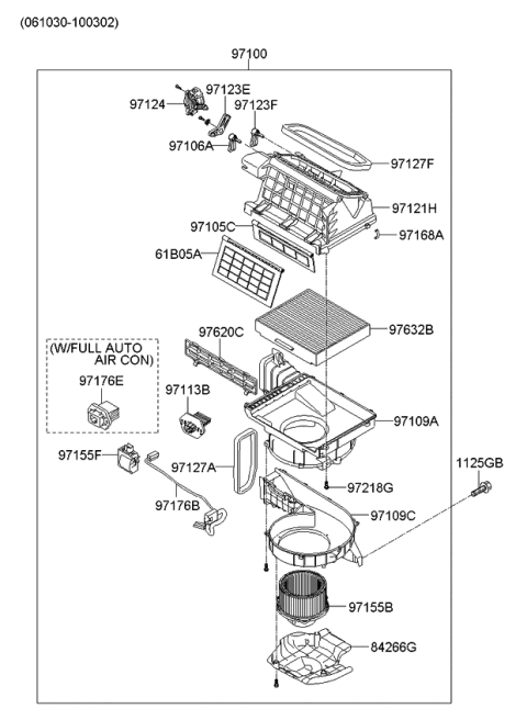 2009 Kia Sedona Cover Assembly-Air Filter Diagram for 971293S000
