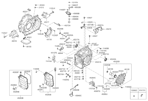 2006 Kia Sedona Auto Transmission Case Diagram 1