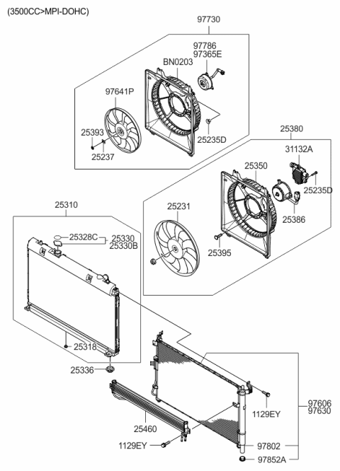 2008 Kia Sedona Engine Cooling System Diagram 3