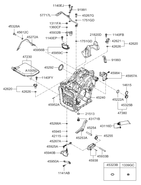 2006 Kia Sedona Auto Transmission Case Diagram 3