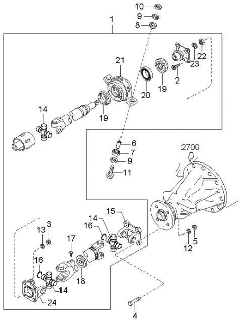 2002 Kia Sportage Propeller Shaft Diagram 5