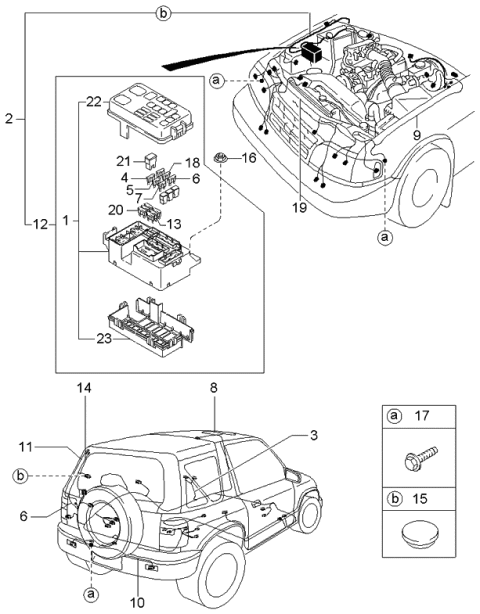 2002 Kia Sportage Wiring Assembly-Tail Door Diagram for 0K01D67240L