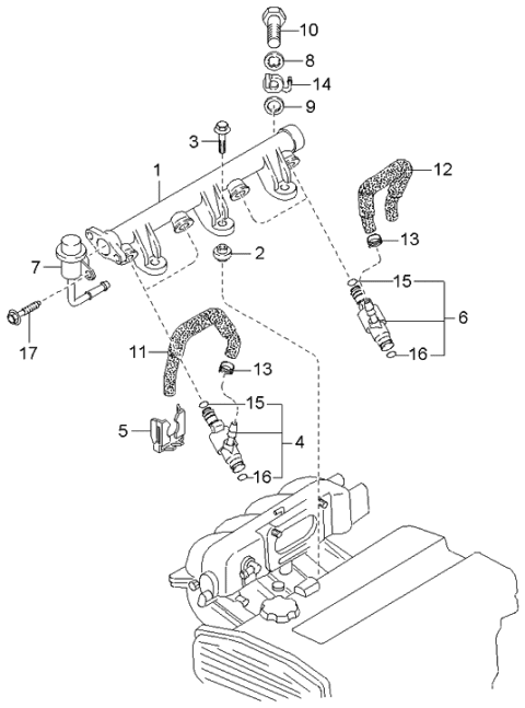 2001 Kia Sportage Distributor-Fuel Diagram