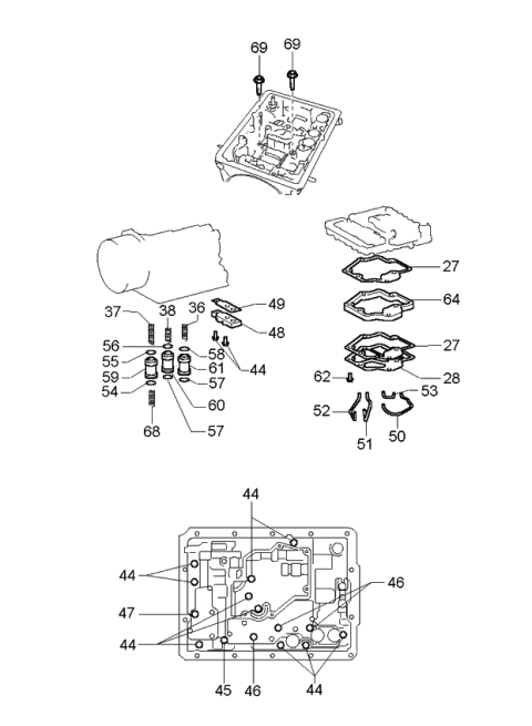 2000 Kia Sportage Spring Compressor Diagram for 0K02521022