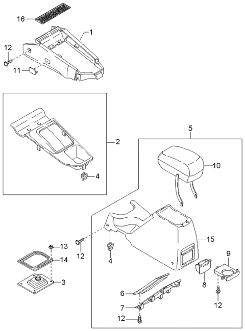 2002 Kia Sportage Console Diagram 1