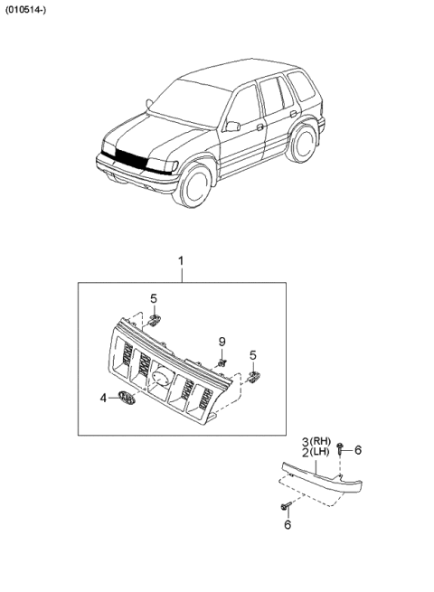2000 Kia Sportage New Body Style Radiator Grille Diagram 2