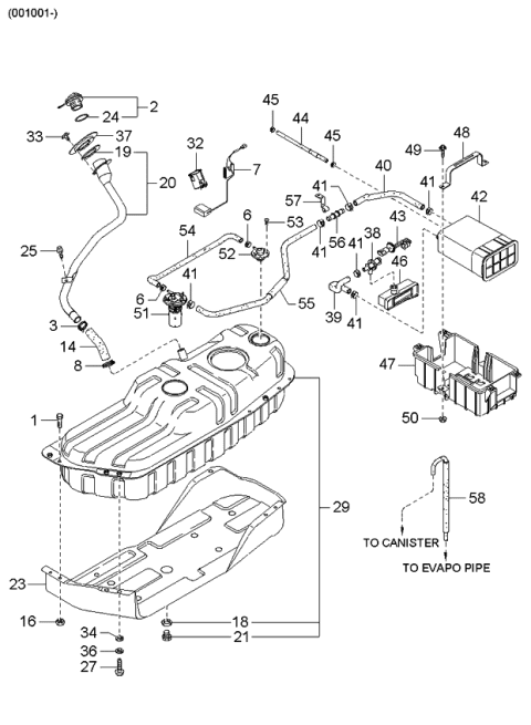 2001 Kia Sportage Bolt Diagram for K907971516