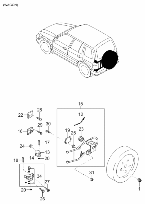 2002 Kia Sportage Tier & Jack Diagram 3