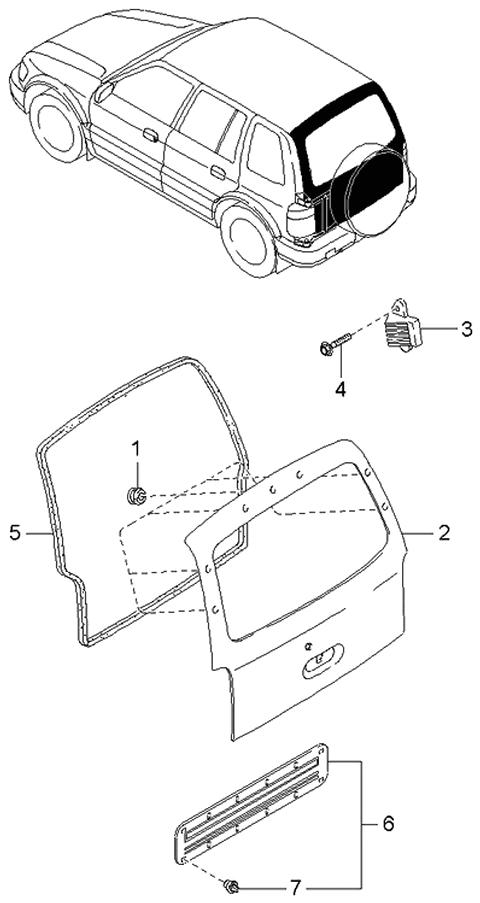 2002 Kia Sportage Lift Gate Diagram 2