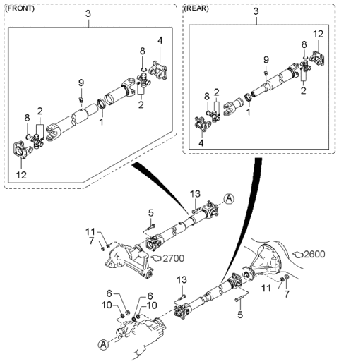 2002 Kia Sportage Propeller Shaft Diagram 1