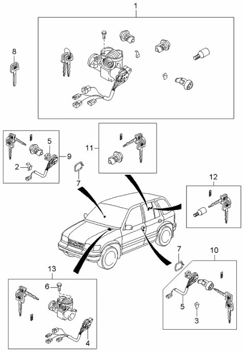 2001 Kia Sportage Key Sets Diagram 2