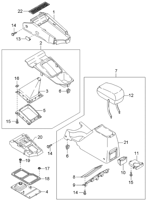 2000 Kia Sportage Console Diagram 3