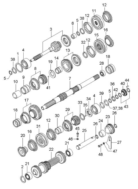 2002 Kia Sportage Transmission Gears Diagram 2