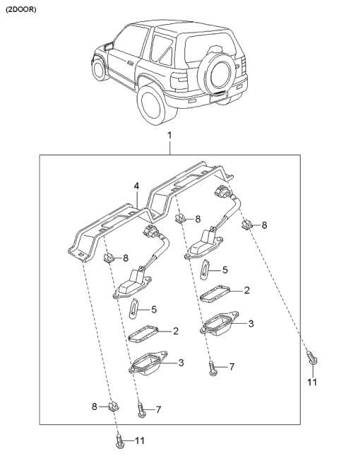 2001 Kia Sportage Lens Packing Diagram for MD00151273