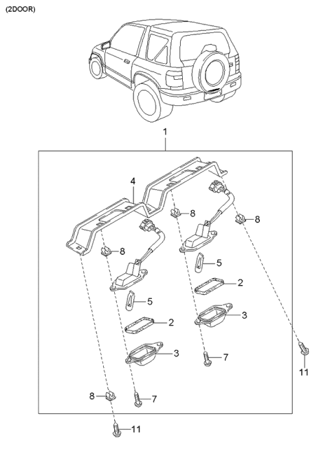 2001 Kia Sportage Screw-Tapping Diagram for K998630416