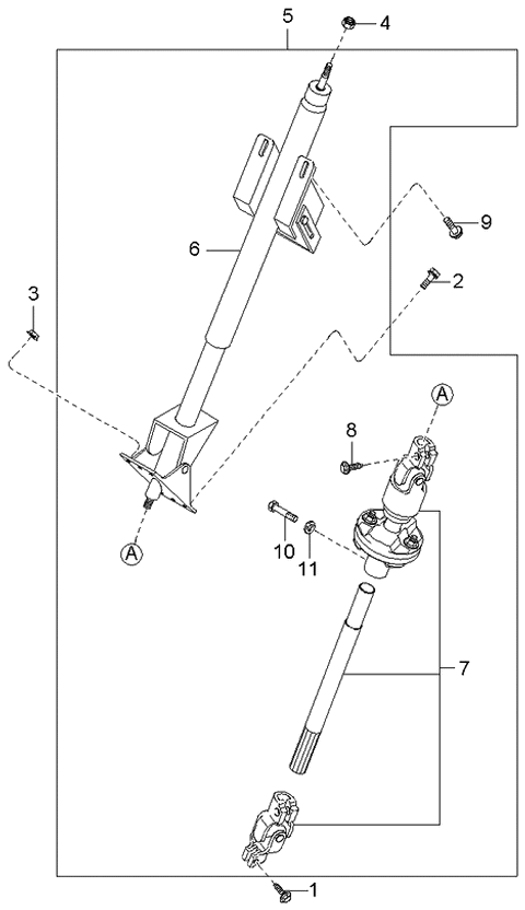 2000 Kia Sportage Shaft-INTERMED Diagram for 0K01232090F