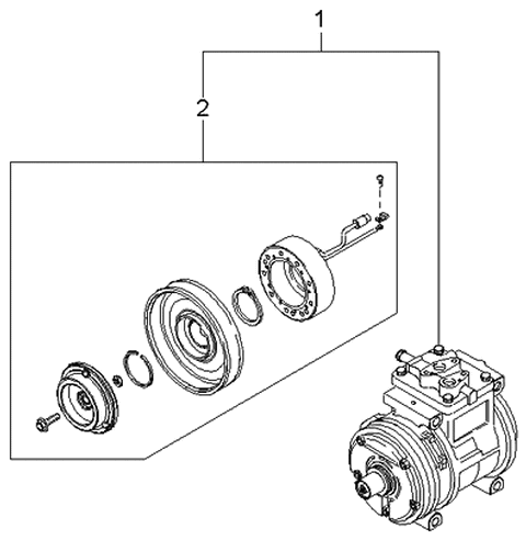 2001 Kia Sportage Compressor Assembly Diagram for 0K01B61450B