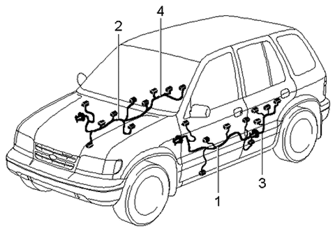 2001 Kia Sportage Wiring Assembly-Door,Drive Diagram for 0K08B67190H