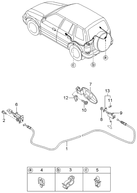 2002 Kia Sportage Opener-Filler Lid Diagram for 0K01156890