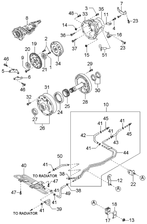 2000 Kia Sportage Trans Assembly-Automatic Diagram for 450004Z010