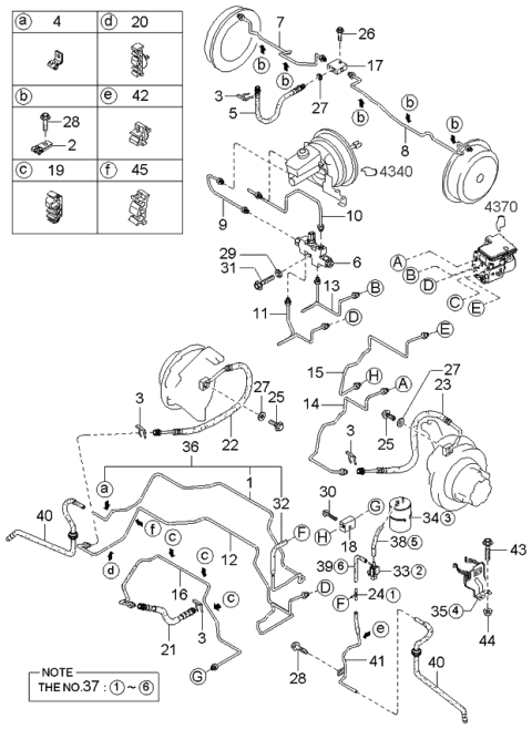 2000 Kia Sportage Pipe-Rear Abs Valve Diagram for 0K08E45310