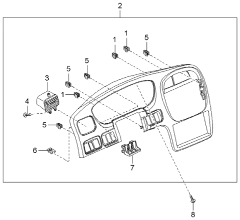 2002 Kia Sportage Hood Assembly-Meter Diagram for 0K07A55420D