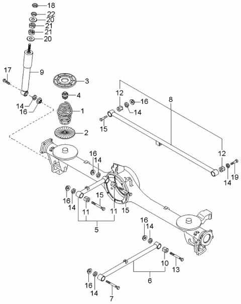 2001 Kia Sportage Rear Coil Spring Diagram for 0K08E28010A