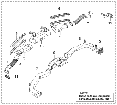 2000 Kia Sportage Grille-VENTILATOR, RH Diagram for 0K07A60832B96