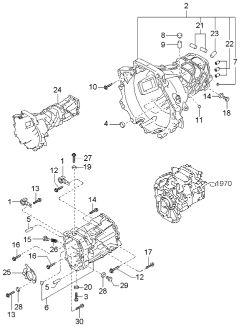 2001 Kia Sportage Case Assembly-Trans Diagram for 0K01117100B